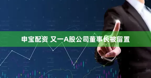 申宝配资 又一A股公司董事长被留置